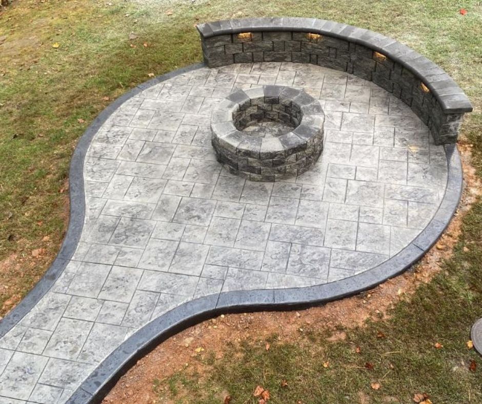 Concrete Patio with Firepit and Lighting, Stafford VA- City Light Construction LLC