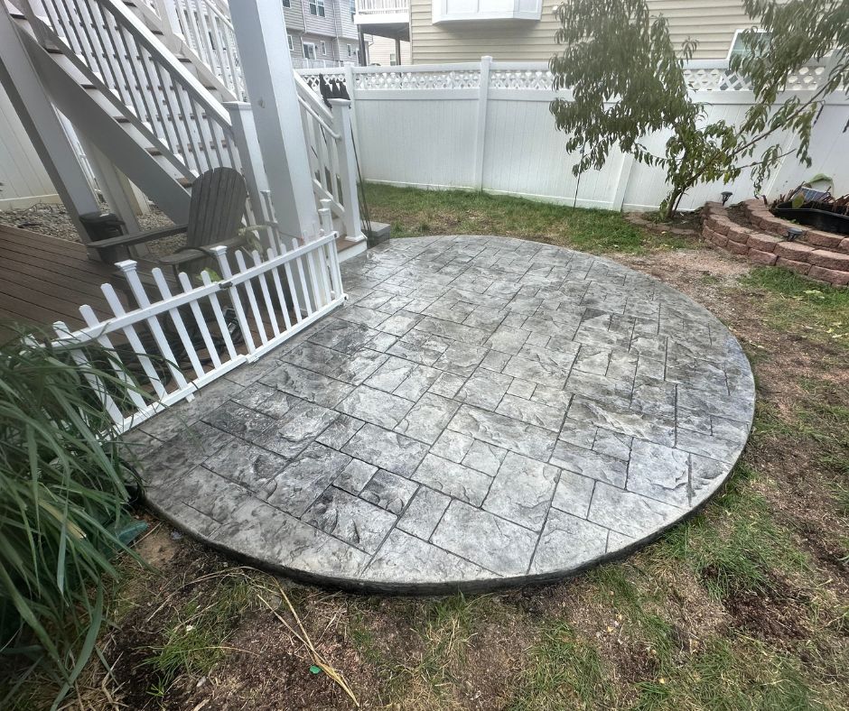 Round Stamped Concrete Patio in Fredericksburg VA- City Light Construction LLC
