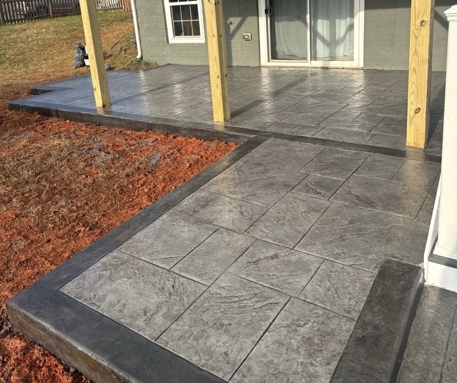 Stamped concrete walkout basement patio City Light Construction LLC