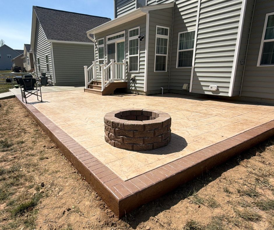 Stamped patios with fire pit near me City Light Construction llc