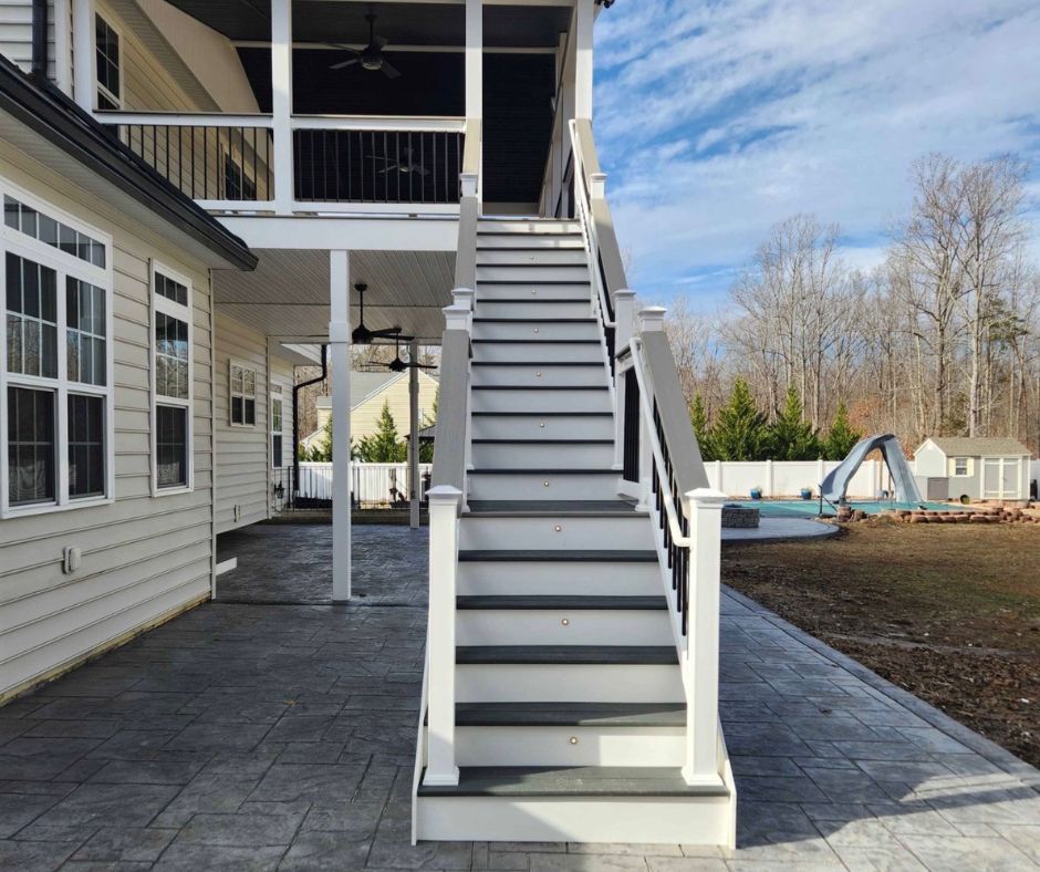composite deck stairs with lighting- City Light Construction LLC