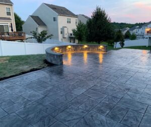 stamped concrete patio with lighting Stafford VA City Light Construction LLC