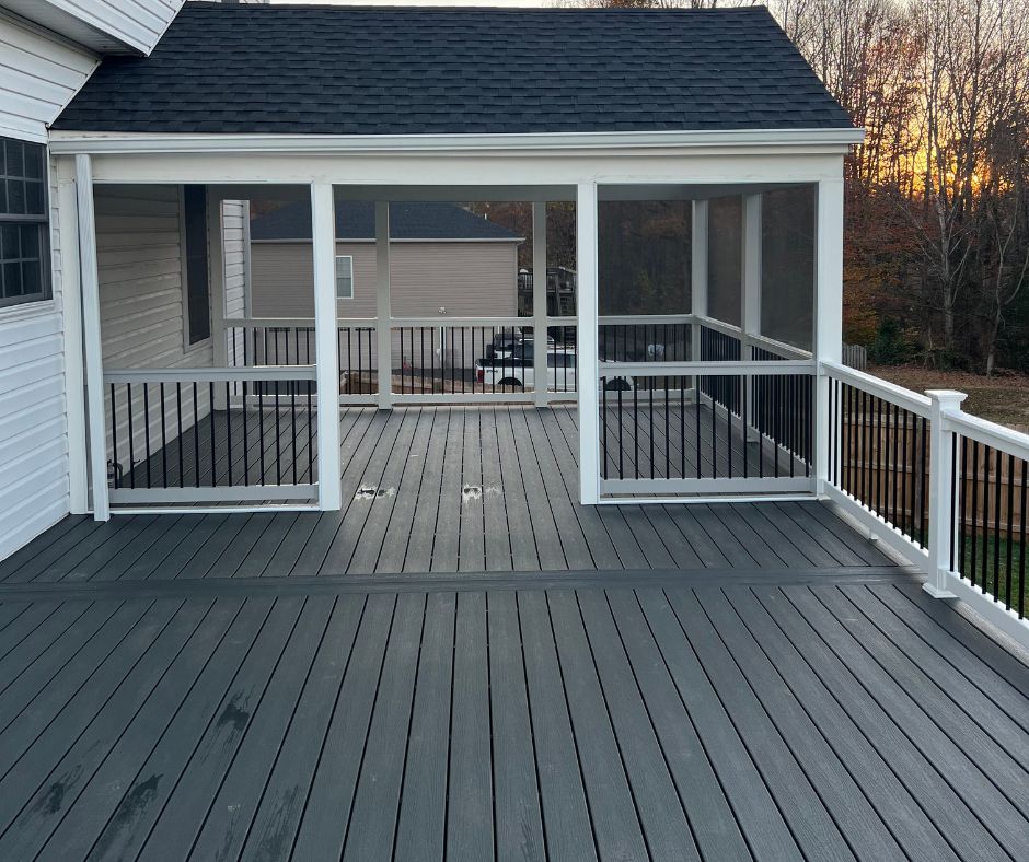 trex composite deck with cover and screen- City Light Construction LLC