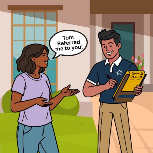 Referred customer mentions the referrer's name to City Light Construction